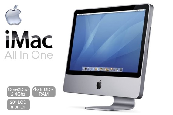 آی‌مک استوک ۲۰ اینچ Apple iMac A1224 | Core 2 Duo، رم ۴GB، هارد ۲۴۰GB – کلاسیک و زیبا