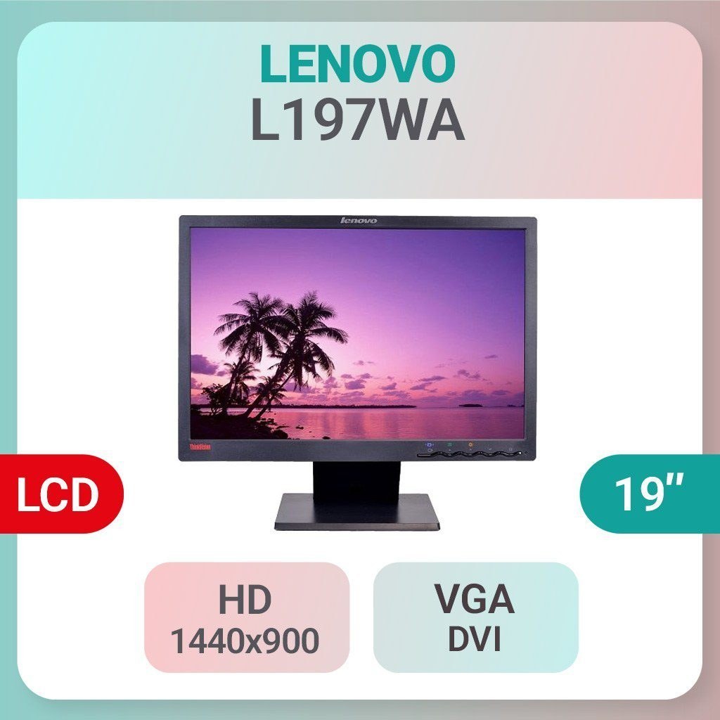 مانیتور ۱۹ اینچ لنوو Lenovo L197wA | وایداسکرین ۱۴۴۰×۹۰۰ – استوک