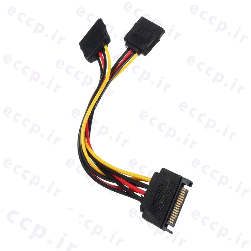 کابل تبدیل برق 1 نری به 2 مادگی ساتا (SATA)